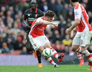Arsenal V Liverpool 2014-15 Prints: Olivier Giroud's Fourth Goal: Arsenal's Victory Over Liverpool (April 2015)