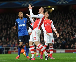 Arsenal V Monaco 2104/15 Prints: Olivier Giroud's Frustration: Arsenal vs AS Monaco, UEFA Champions League Round of 16