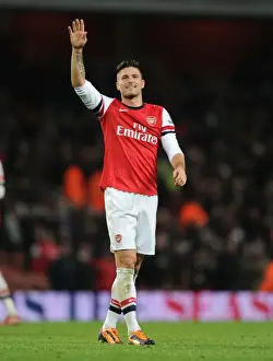 Arsenal V Southampton 2013-14 Prints: Olivier Giroud's Goal: Arsenal Celebrate Victory over Southampton (2013-14)