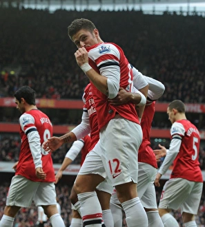 Olivier Giroud's Goal Celebration: Arsenal vs. Fulham, Premier League 2012-13
