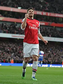 Arsenal V Reading 2012-13 Prints: Olivier Giroud's Hat-Trick: Arsenal's Triumph Over Reading in the 2012-13 Premier League