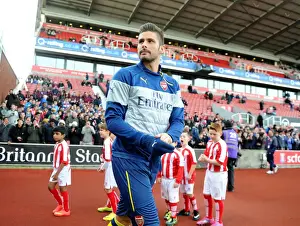 Stoke City V Arsenal 2014-15 Prints: Olivier Giroud's Premier League Warm-Up: Arsenal vs Stoke City (2014-15)