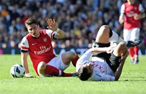 Images Dated 20th April 2013: Olivier Giroud's Red Card Controversy: Fulham vs. Arsenal, Premier League 2012-13