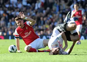 Fulham V Arsenal 2012-13 Prints: Olivier Giroud's Red Card Dispute with Stanislav Manolev (Fulham vs)
