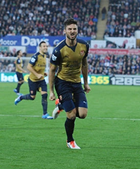 Swansea City V Arsenal 2015-16 Prints: Olivier Giroud's Thrilling Goal: Swansea City vs. Arsenal, Premier League 2015-16