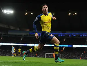 Manchester City V Arsenal 2014-15 Prints: Olivier Giroud's Triumph: Arsenal's Second Goal vs Manchester City