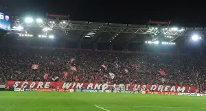 Olympiacos V Arsenal 2011-12 Prints: Olympiacos Fans in Full Force: Arsenal FC vs Olympiacos FC