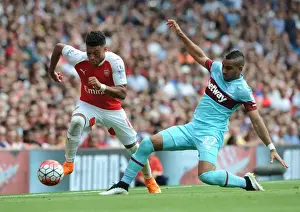 Arsenal V West Ham United 2015-16 Prints: Oxlade-Chamberlain vs. Payet: A Premier League Rivalry Ignites - Arsenal vs