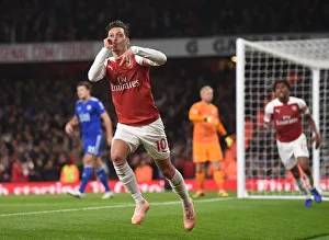 Arsenal v Leicester City 2018-19 Collection: Ozil goal 3 181022WAFC