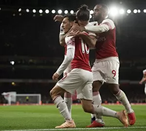 Arsenal v Leicester City 2018-19 Collection: Ozil goal 7 181022WAFC