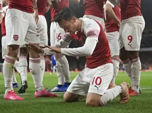 Arsenal v Leicester City 2018-19 Collection: Ozil goal 8 181022WAFC