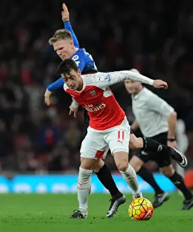 Arsenal V Bournemouth 2015-16 Prints: Ozil vs Ritchie: Clash of the Midfield Maestros in Arsenal vs Bournemouth (December 2015)