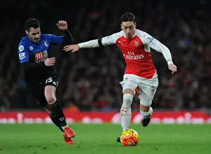 Arsenal V Bournemouth 2015-16 Prints: Ozil vs Smith: Arsenal vs Bournemouth Clash in Premier League (December 2015)