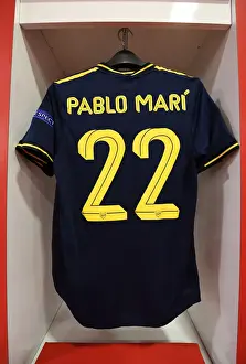 Olympiacos V Arsenal 2019-20 Prints: Pablo Mari Prepares: Arsenal's Europa League Showdown against Olympiacos