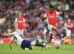 Arsenal V Tottenham Hotspur 2021-22 Prints: Partey vs. Skipp: A Premier League Rivalry Ignites - Arsenal vs. Tottenham Showdown