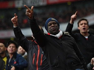 Arsenal V Tottenham Hotspur 2017-18 Prints: Passionate Arsenal Fan Amidst the Intense Arsenal vs