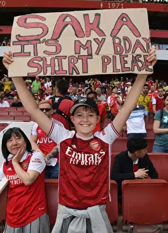Arsenal V Everton 2021-22 Prints: Passionate Arsenal Fans Unite at Emirates Stadium during Premier League Match against Everton