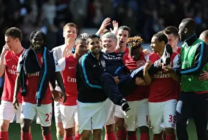 Pat Rice Bids Emotional Farewell: Arsenal's Victory Celebration at West Bromwich Albion (2011-12)