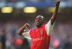Patrick Vieira Celebrates Arsenal's Triumph over Manchester United, FA Barclaycard Premiership, Old Trafford, 2002