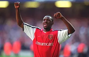 Patrick Vieira Celebrates Arsenal's Win Over Manchester United, FA Barclaycard Premiership, Old Trafford, 2002