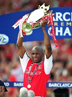 Patrick Vieira Celebrates Premiership Title Win with Arsenal after Arsenal 4:3 Everton, Highbury, London, 2002