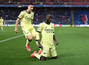 Pepe and Martinelli Celebrate Arsenal's Third Goal Against Crystal Palace (2020-21)