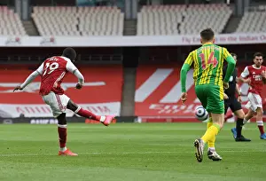 Pepe Scores Arsenal's Second Goal Against West Bromwich Albion in Empty Emirates Stadium (2020-21)