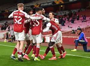 Arsenal V Slavia Prague 2020-21 Prints: Pepe Scores in Empty Emirates: Arsenal's Europa League Victory Amid Pandemic