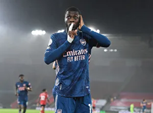 Pepe Scores First Goal: Southampton vs. Arsenal in Empty St. Mary's Stadium (Premier League, 2021)