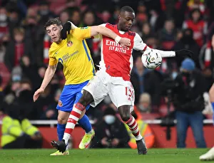 Arsenal V Sunderland - Carabao Cup 2021-22 Prints: Pepe vs Gooch: A Carabao Cup Showdown at the Emirates
