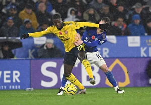 Images Dated 10th November 2019: Pepe vs Maddison: Battle at The King Power Stadium - Leicester City vs Arsenal FC
