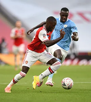Arsenal V Manchester City - FA Cup Semi-Final 2019-20 Prints: Pepe vs Mendy: FA Cup Semi-Final Battle at Wembley - Arsenal vs Manchester City