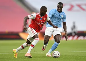 Arsenal V Manchester City - FA Cup Semi-Final 2019-20 Prints: Pepe vs Mendy: FA Cup Semi-Final Showdown at Wembley - Arsenal vs Manchester City