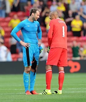 Images Dated 27th August 2016: Petr Cech (Arsenal) Heurelho Gomes (Watford). Watford 1: 3 Arsenal. Premier League