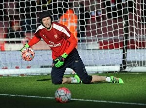 Images Dated 30th January 2016: Petr Cech (Arsenal) warms up before the match. Arsenal 2: 1 Burnley. FA Cup 4th Round