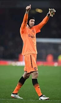 Arsenal v West Bromwich Albion 2017-18 Collection: Petr Cech: Arsenal's Focused Goalkeeper Amidst Arsenal v West Bromwich Albion Tussle (2017-18)