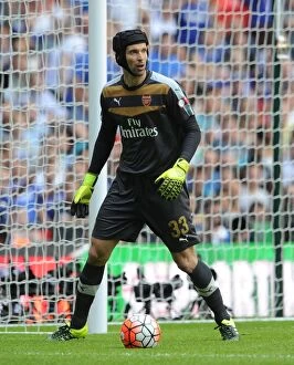 Arsenal v Chelsea - Community Shield 2015-16 Collection: Petr Cech: Arsenal's Focused Goalkeeper in FA Community Shield Clash Against Chelsea (2015-16)