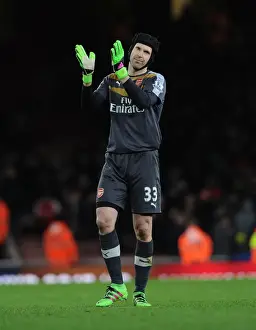 Arsenal V Southampton 2015-16 Prints: Petr Cech Celebrates with Arsenal Fans: Arsenal v Southampton Win (2015-16)