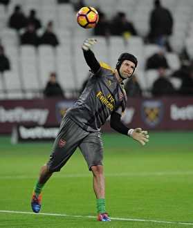 West Ham United V Arsenal 2016-17 Prints: Petr Cech Gearing Up: Arsenal vs. West Ham United, Premier League (2016-17)