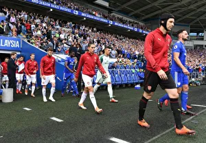 Cardiff City V Arsenal 2018-19 Prints: Petr Cech Leads Arsenal Out against Cardiff City (2018-19)