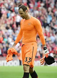 Liverpool V Arsenal 2017-18 Prints: Petr Cech: Post-Match Reflections at Anfield (Liverpool v Arsenal, 2017-18)