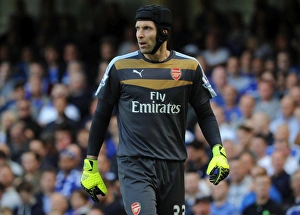 Chelsea V Arsenal 2015-16 Prints: Petr Cech: Unyielding Focus in the Chelsea vs. Arsenal Rivalry, Premier League 2015-16