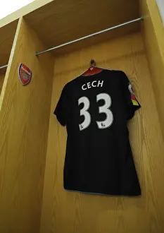 Arsenal V Sunderland 2016-17 Prints: Petr Cech's Arsenal Shirt in the Changing Room before Arsenal vs Sunderland (2016-17)