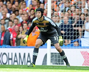 Chelsea V Arsenal 2015-16 Prints: Petr Cech's Intense Focus: Chelsea vs. Arsenal Rivalry (2015-16)
