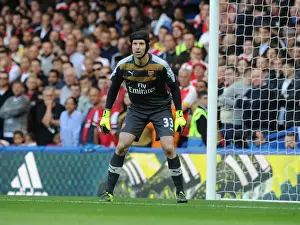 Chelsea V Arsenal 2015-16 Prints: Petr Cech's Intense Focus: Chelsea vs Arsenal Rivalry (2015-16)