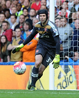 Chelsea V Arsenal 2015-16 Prints: Petr Cech's Unwavering Focus: Chelsea vs. Arsenal Clash (2015-16)