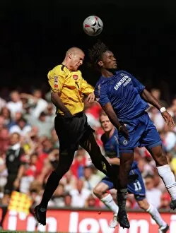 Chelsea v Arsenal - Comm Shield 2005-06 Collection: Philippe Senderos (Arsenal) Didier Drogba (Chelsea). Arsenal 1: 2 Chelsea