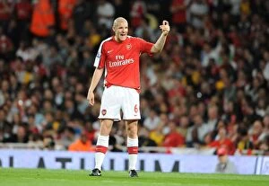 Arsenal v West Bromwich Albion - Carling Cup 2009-10 Collection: Philippe Senderos: Arsenal's Hero in Arsenal's 2-0 Carling Cup Triumph Over West Bromwich Albion