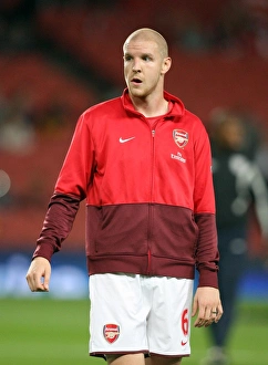 Philippe Senderos Celebrates Arsenal's 2-0 Win Over West Brom in Carling Cup