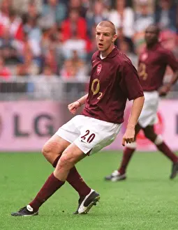 Philippe Senderos Celebrates Arsenal's Win Against Porto at the Amsterdam Tournament, 2005
